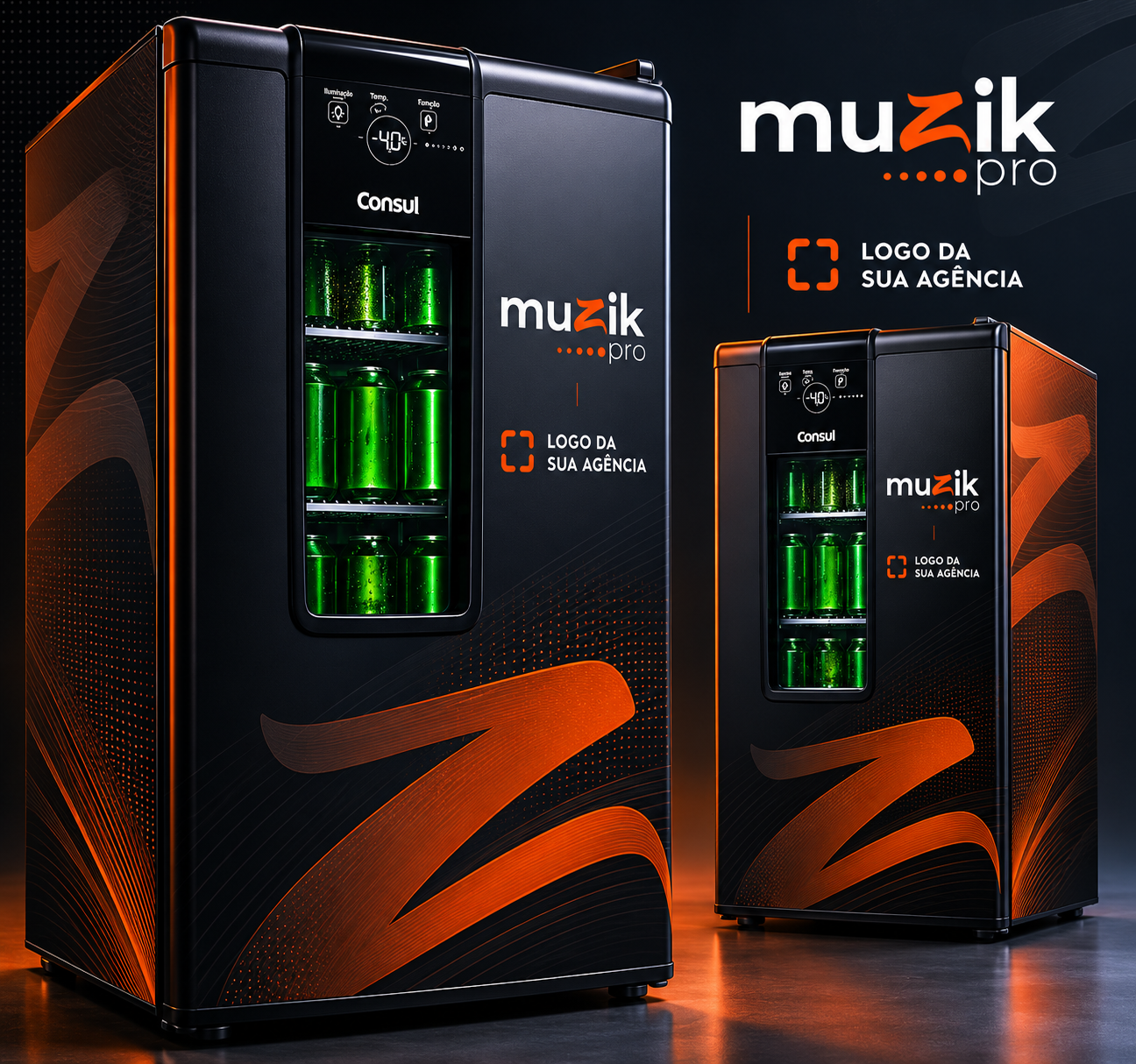 Cervejeira Cônsul personalizada Muzik Pro para agência parceira